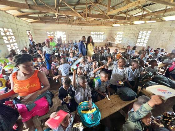 A full classroom during a Friends of Tapson school visit