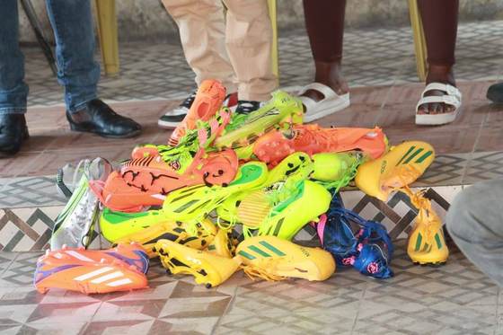 Football boots donated for young players
